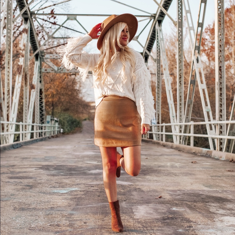 White Fringe Sweater